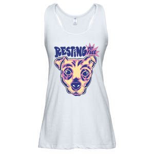 Resting Pit Face Funny Pit Bull Dog Ladies Essential Flowy Tank