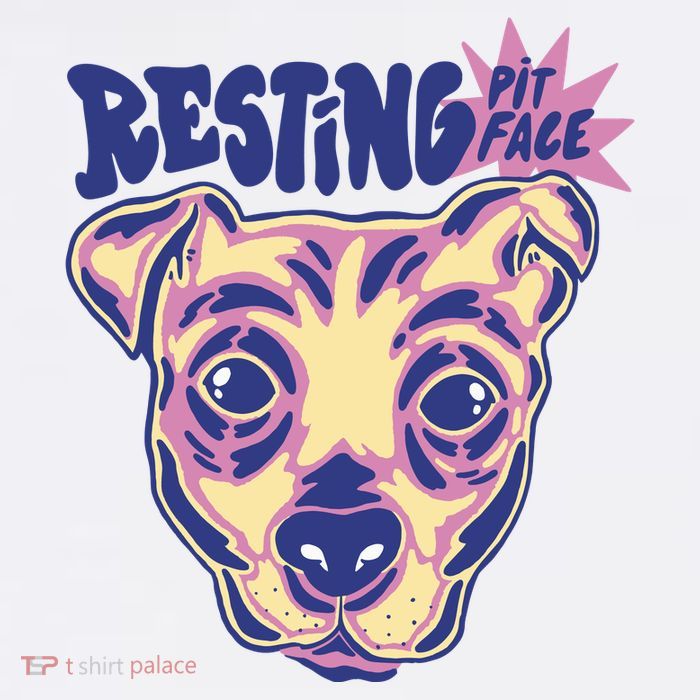 Resting Pit Face Funny Pit Bull Dog Flatbill Hat