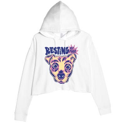 Resting Pit Face Funny Pit Bull Dog Crop Fleece Hoodie