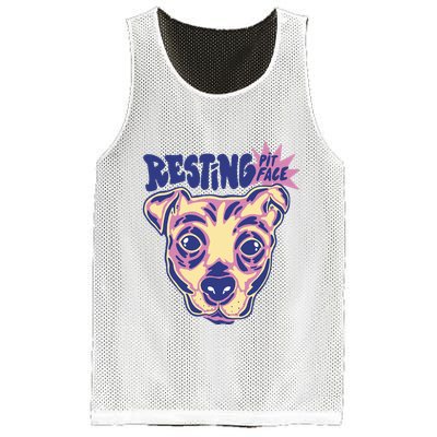Resting Pit Face Funny Pit Bull Dog Mesh Reversible Basketball Jersey Tank