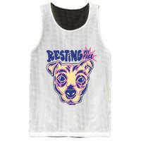 Resting Pit Face Funny Pit Bull Dog Mesh Reversible Basketball Jersey Tank
