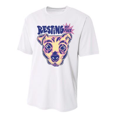 Resting Pit Face Funny Pit Bull Dog Performance Sprint T-Shirt