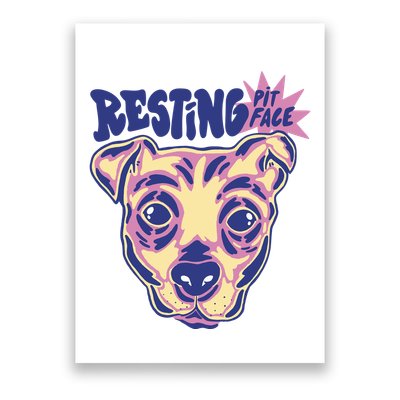 Resting Pit Face Funny Pit Bull Dog Poster