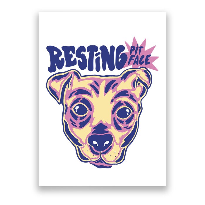 Resting Pit Face Funny Pit Bull Dog Poster
