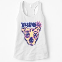 Resting Pit Face Funny Pit Bull Dog Womens Tank Top