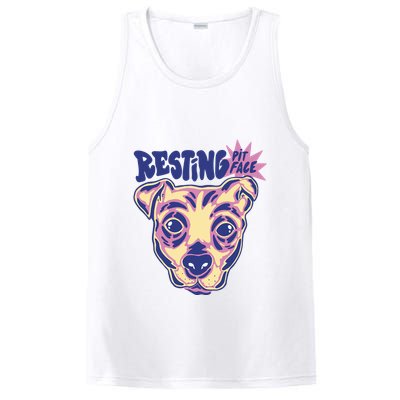 Resting Pit Face Funny Pit Bull Dog PosiCharge Competitor Tank