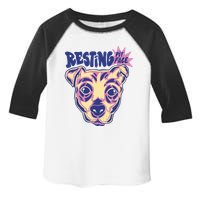 Resting Pit Face Funny Pit Bull Dog Toddler Fine Jersey T-Shirt
