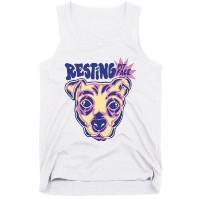 Resting Pit Face Funny Pit Bull Dog Tank Top