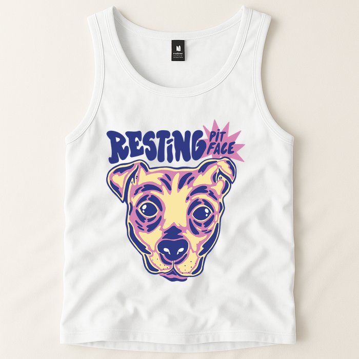 Resting Pit Face Funny Pit Bull Dog Tank Top
