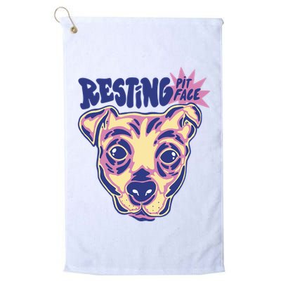Resting Pit Face Funny Pit Bull Dog Golf Towel