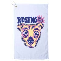 Resting Pit Face Funny Pit Bull Dog Golf Towel
