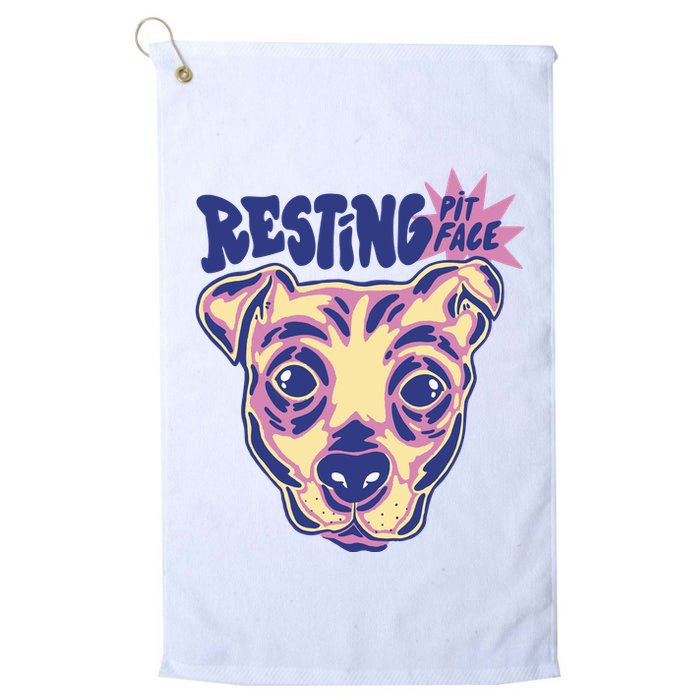 Resting Pit Face Funny Pit Bull Dog Golf Towel