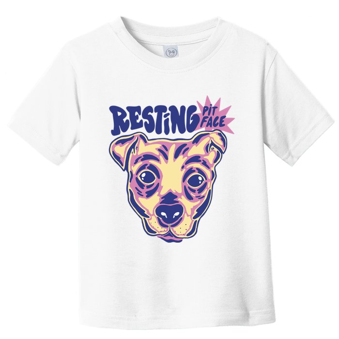 Resting Pit Face Funny Pit Bull Dog Toddler T-Shirt