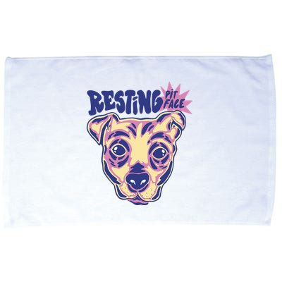 Resting Pit Face Funny Pit Bull Dog Microfiber Hand Towel