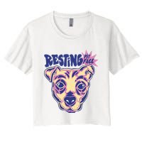 Resting Pit Face Funny Pit Bull Dog Crop Top