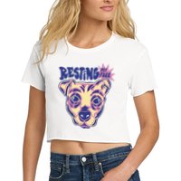 Resting Pit Face Funny Pit Bull Dog Crop Top
