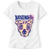 Resting Pit Face Funny Pit Bull Dog Womens T-Shirt