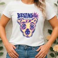 Resting Pit Face Funny Pit Bull Dog Womens T-Shirt