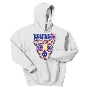 Resting Pit Face Funny Pit Bull Dog Kids Hoodie