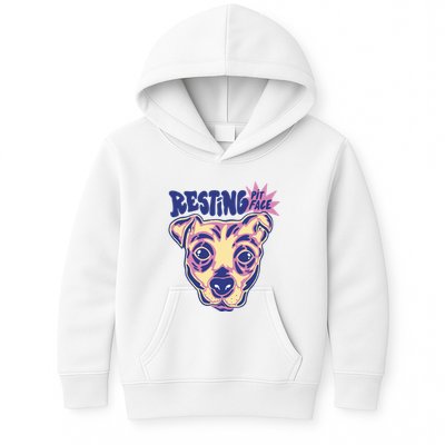 Resting Pit Face Funny Pit Bull Dog Kids Hoodie