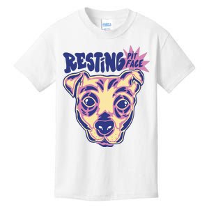 Resting Pit Face Funny Pit Bull Dog Kids T-Shirt