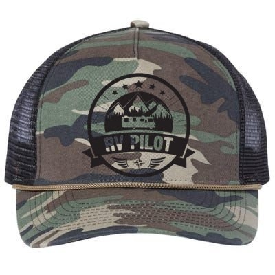 RV Pilot Funny Motorhome RV Travel For Men Women Retro Rope Trucker Hat Cap