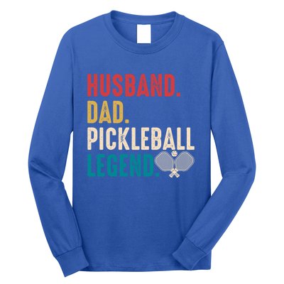 Retro Pickleball For Husband Dad Pickleball Player Great Gift Long Sleeve Shirt