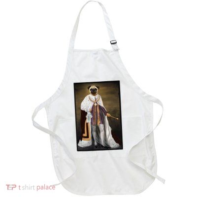 Royalty Pug Funny Full-Length Apron With Pockets