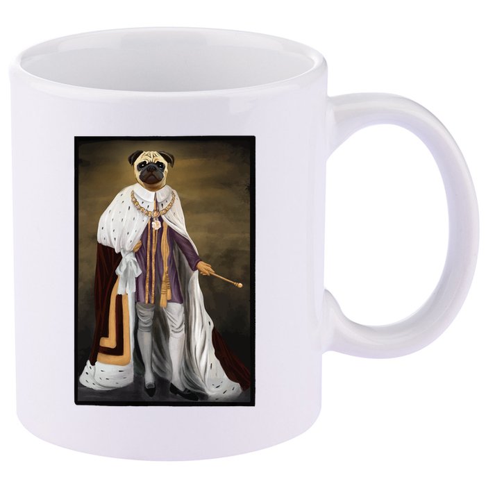 Royalty Pug Funny 11oz C Handle Ceramic Mug