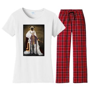 Royalty Pug Funny Women's Flannel Pajama Set