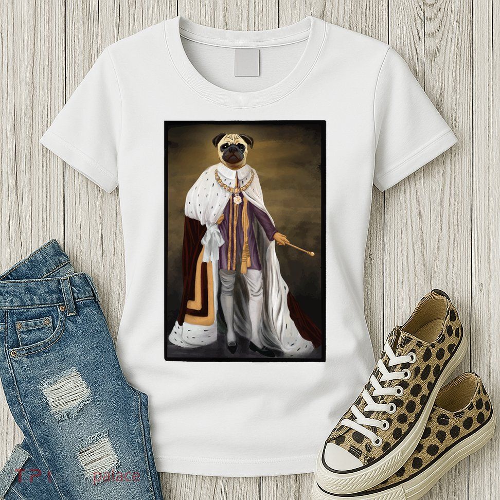 Royalty Pug Funny Womens T-Shirt