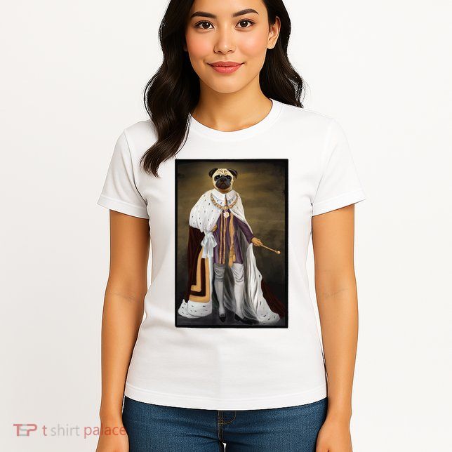 Royalty Pug Funny Womens T-Shirt