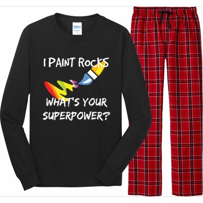 Rock Painting Funny I Paint Rocks Superpower Gift Long Sleeve Pajama Set