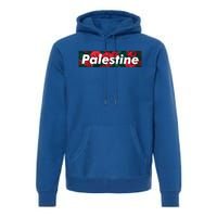 Red Palestine Free Palestine Free Gaza Palestine Flag Arabic Cool Gift Premium Hoodie