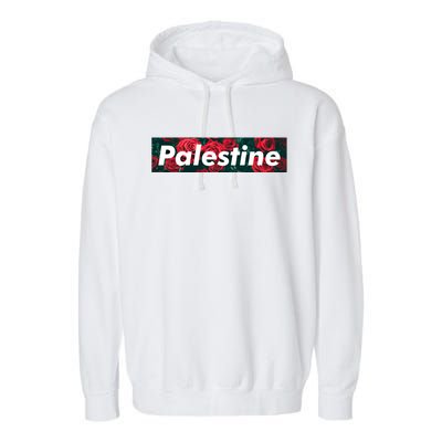 Red Palestine Free Palestine Free Gaza Palestine Flag Arabic Cool Gift Garment-Dyed Fleece Hoodie