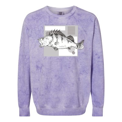 River Perch Fish Sketch Colorblast Crewneck Sweatshirt