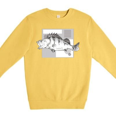 River Perch Fish Sketch Premium Crewneck Sweatshirt