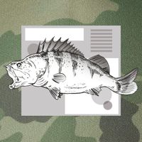 River Perch Fish Sketch Legacy Tie Dye Trucker Hat
