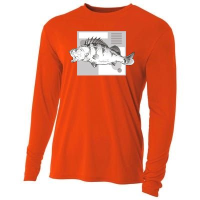 River Perch Fish Sketch Cooling Performance Long Sleeve Crew