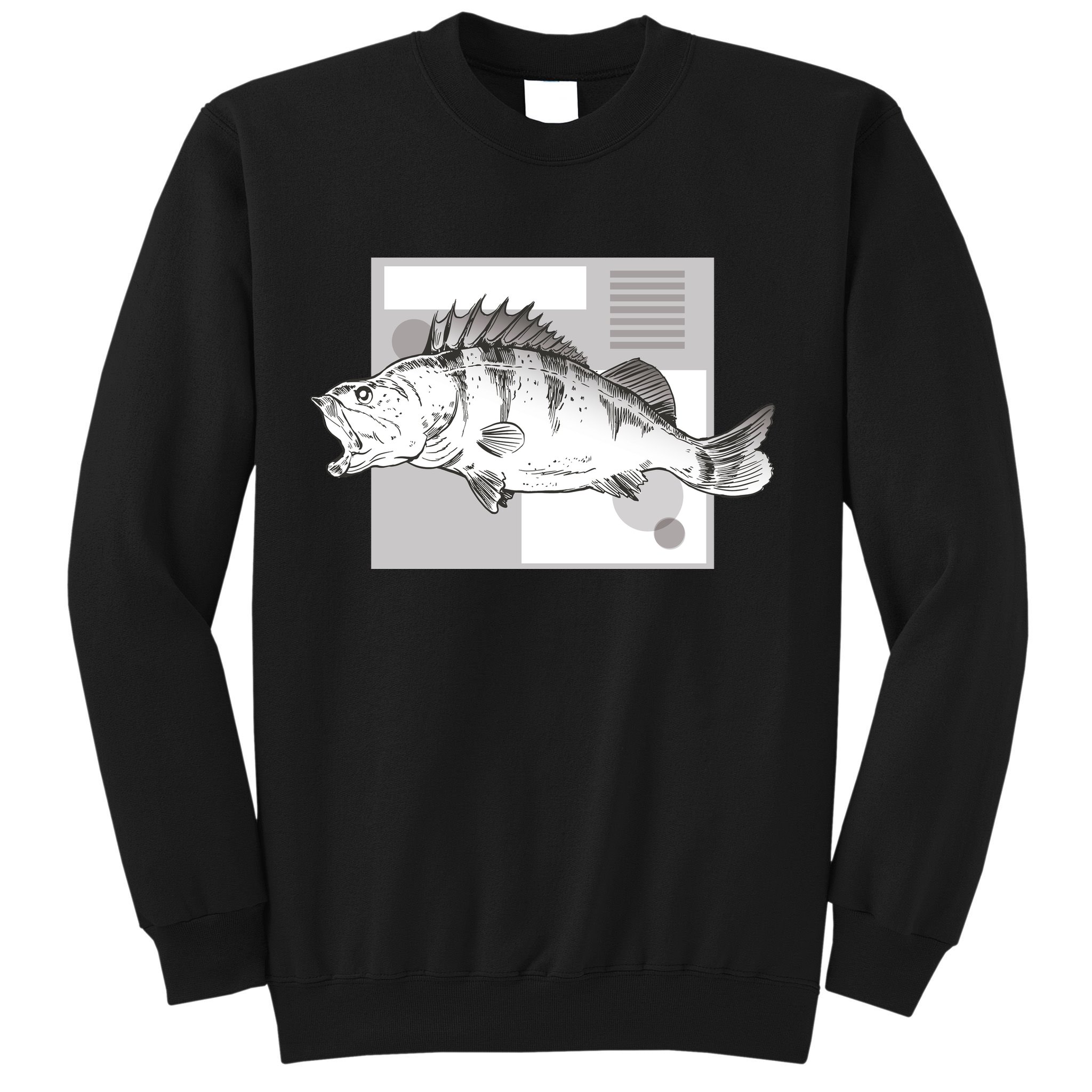 River Perch Fish Sketch Sweatshirt