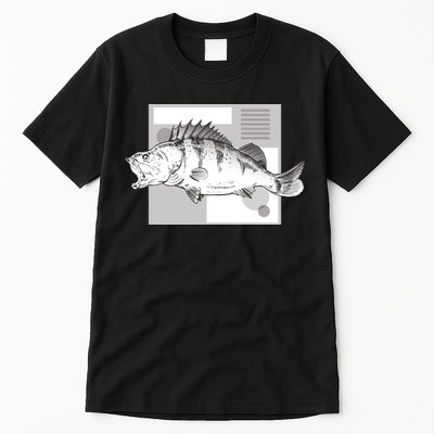 River Perch Fish Sketch Tall T-Shirt