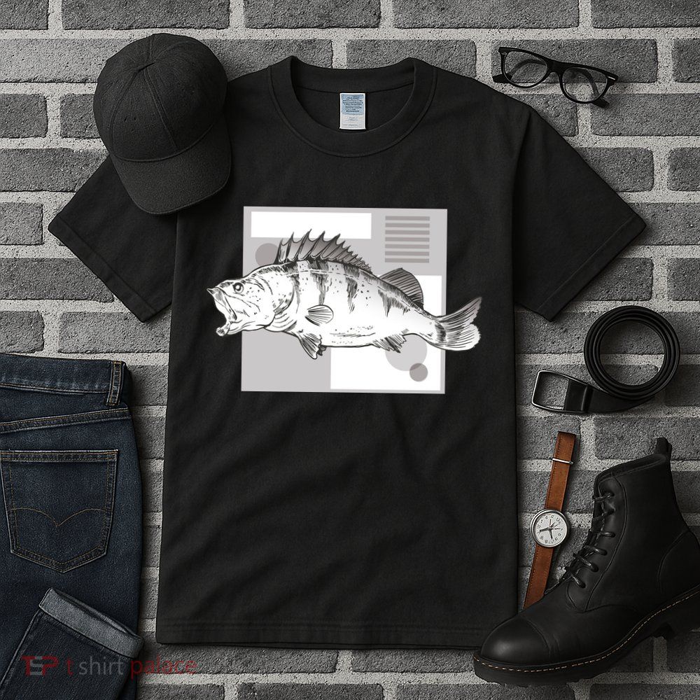 River Perch Fish Sketch Tall T-Shirt