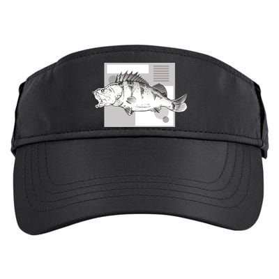 River Perch Fish Sketch Adult Drive Performance Visor