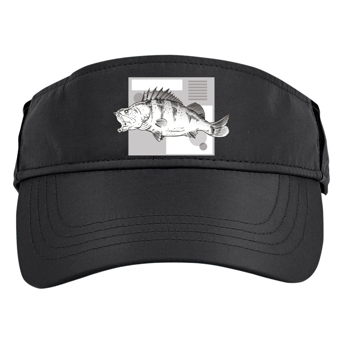 River Perch Fish Sketch Adult Drive Performance Visor