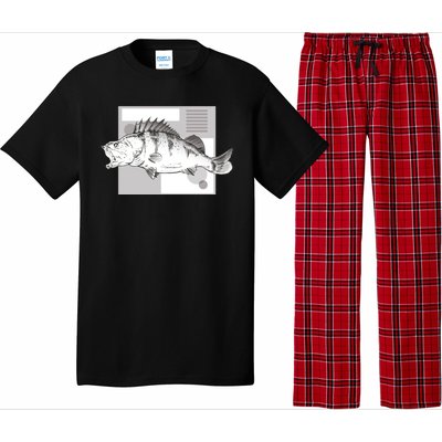 River Perch Fish Sketch Pajama Set