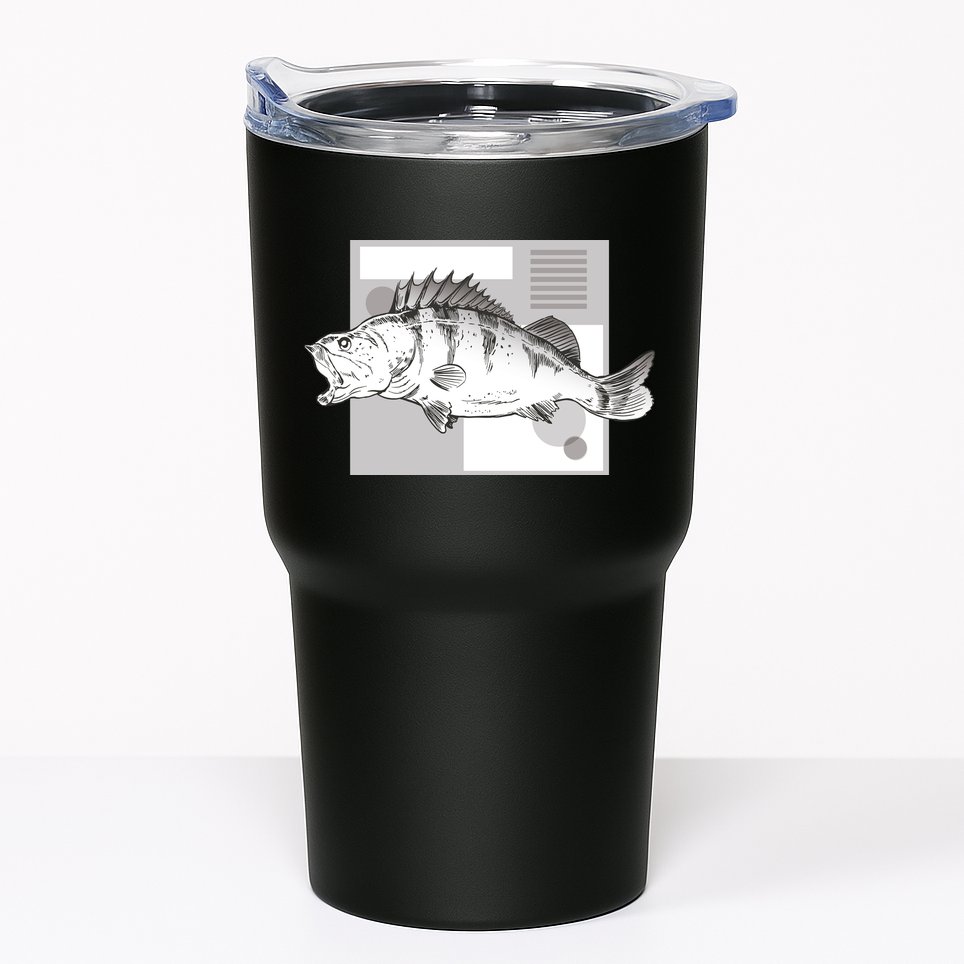 River Perch Fish Sketch Tumbler