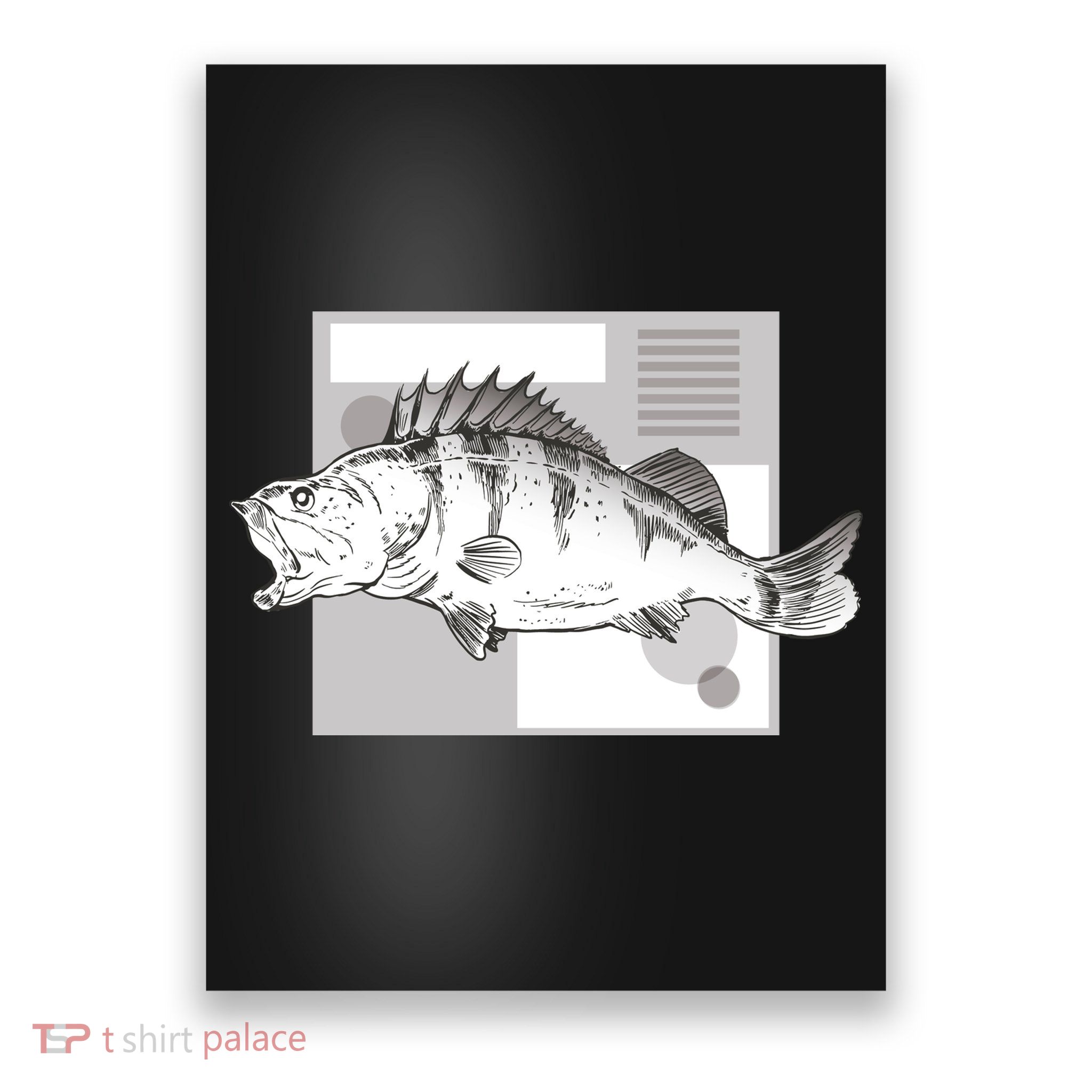 River Perch Fish Sketch Poster