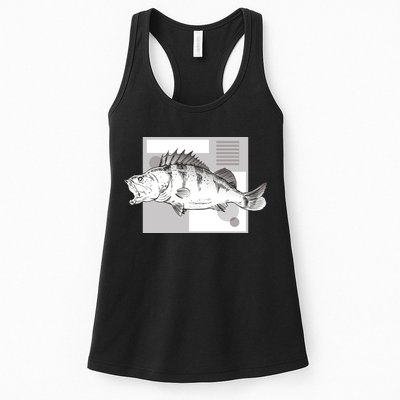 River Perch Fish Sketch Womens Tank Top