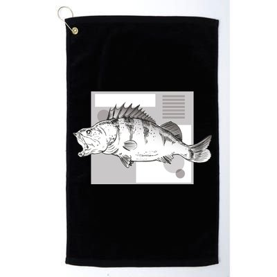 River Perch Fish Sketch Golf Towel
