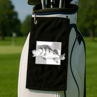 River Perch Fish Sketch Golf Towel